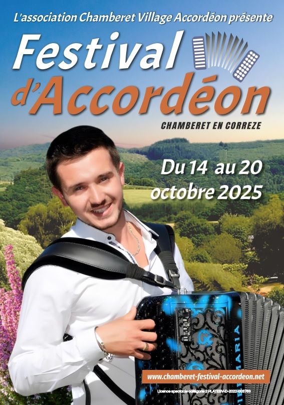 Festival d'Accordéon de Chamberet (19), du 14 au 20 octobre 2025.