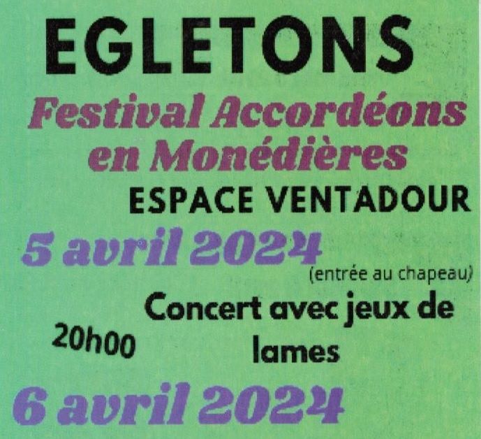 Festival Accordéons en Monédières 5,6 &7 avril 2024 à Egletons (19)