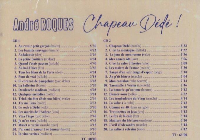 Double CD "Chapeau Dédé !"- André ROQUES